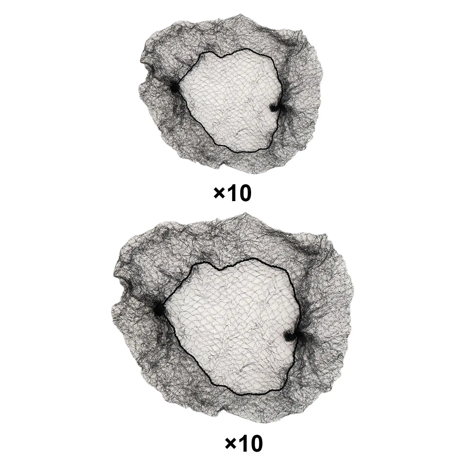 ตาข่ายคลุมผม10ชิ้นตาข่ายที่มองไม่เห็นขอบยางยืดสำหรับผู้หญิง