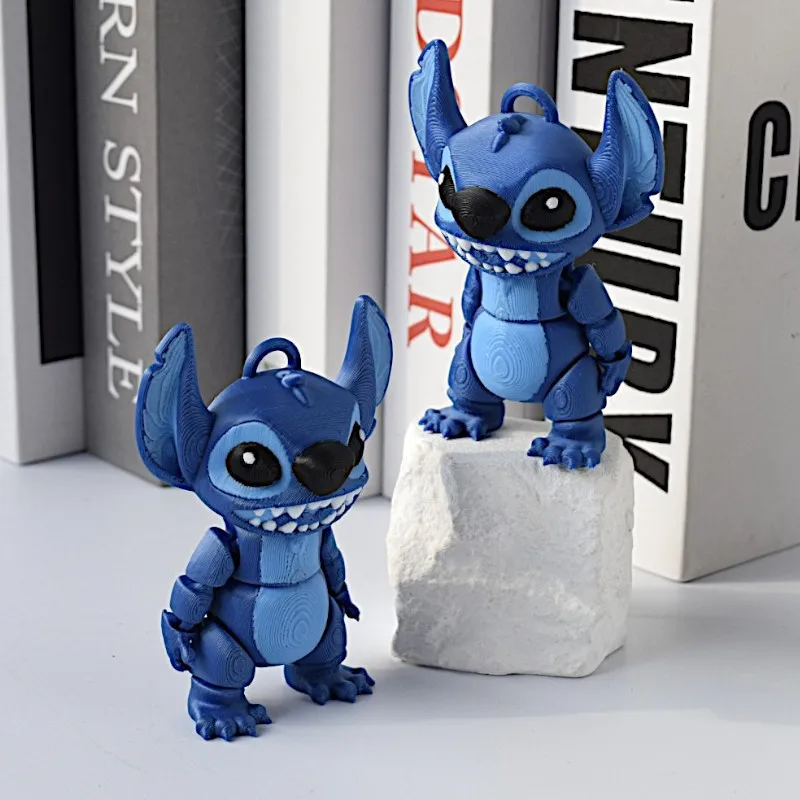 

3D Printed Cartoon Anime Stitch Model Ornament Desktop Ornament Home Craft Printed Stitch Joint Movable Gifts Hobby Toys