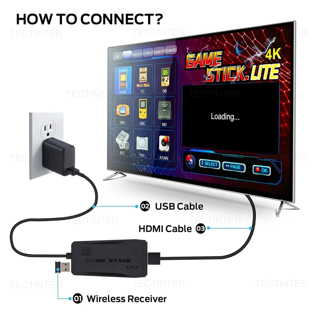 Consola de videojuegos inalámbrica 2,4G, mando para PS1/GBA, 10000 juegos, consola de juegos portátil 4K, reproductor de videojuegos para TV