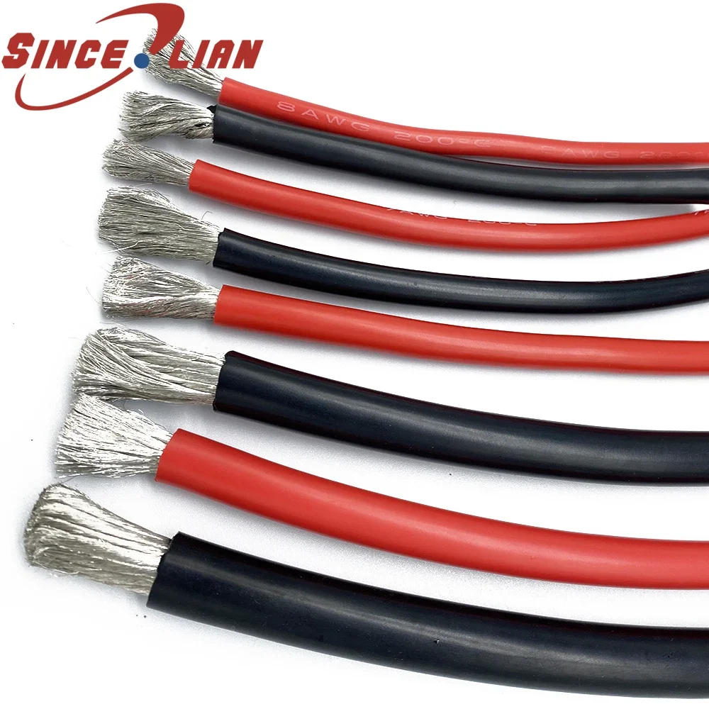 10meter Silicone Cable Cord 10 12 14 15 16 18 20 22 24 26 AWG 5m red 5m high temperature black Silicon Wire Tinned Koper Cable