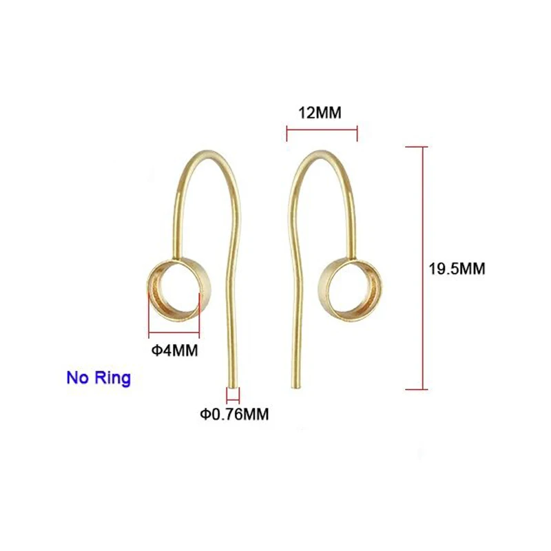 4mm Bezel Ear Wire 14K Gold Filled Ear Wire Wholesale Bulk Ear Wire Jewelry Making Handmde DIY Earrings Accessories