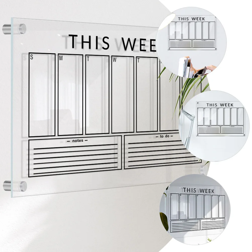 مجموعة واحدة من لوحة مذكرة معلقة للباب من الأكريليك الشفاف، لوحة تخطيط ذاتية الصنع، قائمة المهام الأسبوعية، قائمة المهام الأسبوعية #4