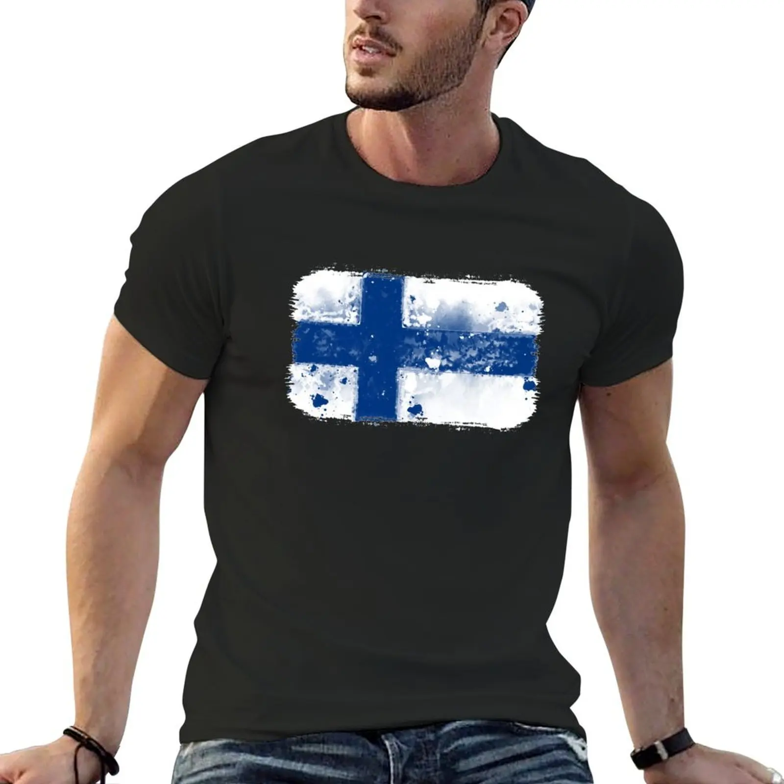 Finland Grunge Flag T-Shirt cute clothes summer clothes mens t shirts