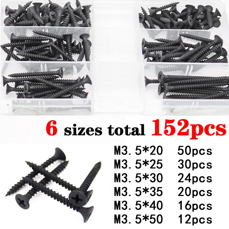 152 Pcs Black Wood …