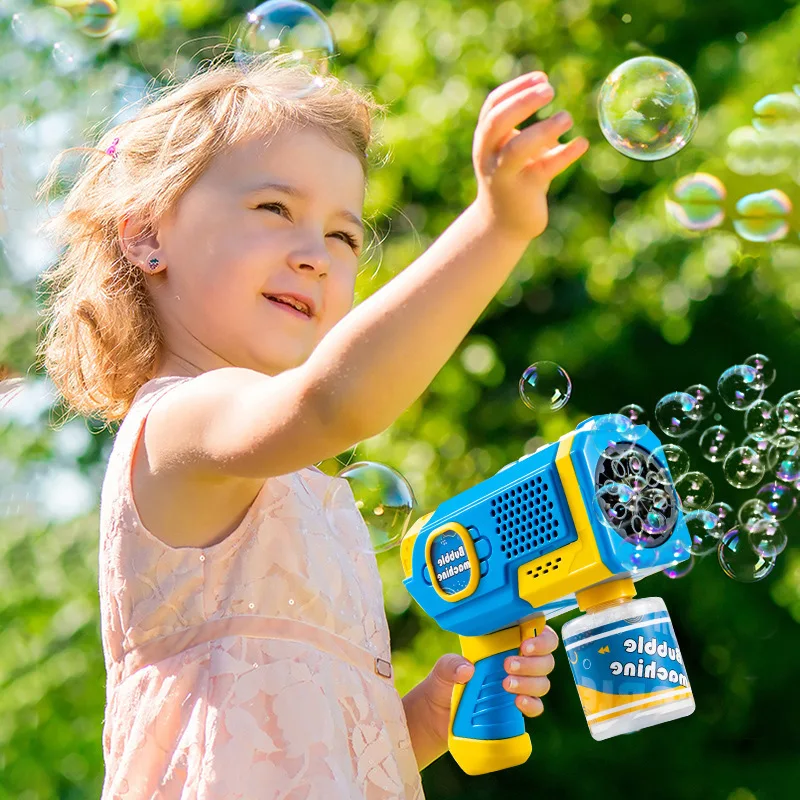 Space Electric Automatic Bubble Machine Bubble Gun Summer Beach Bathing Outdoor Games Children Fantasy Kids Bubble Toy