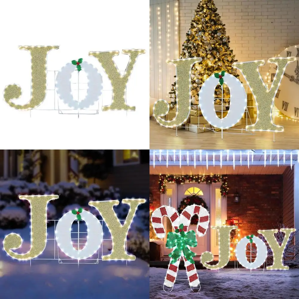 

Радость Рождество с подсветкой, ягодами падуб и 129 светодиодов для рождественской дорожки и газона