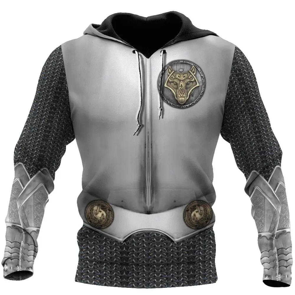 

CLOOCL Fashion Mens Hoodie 3D Printed Wolf Armor Pattern Sweatshirt Long Sleeve Zip Coat Tracksuit Men Tops Dropshipping