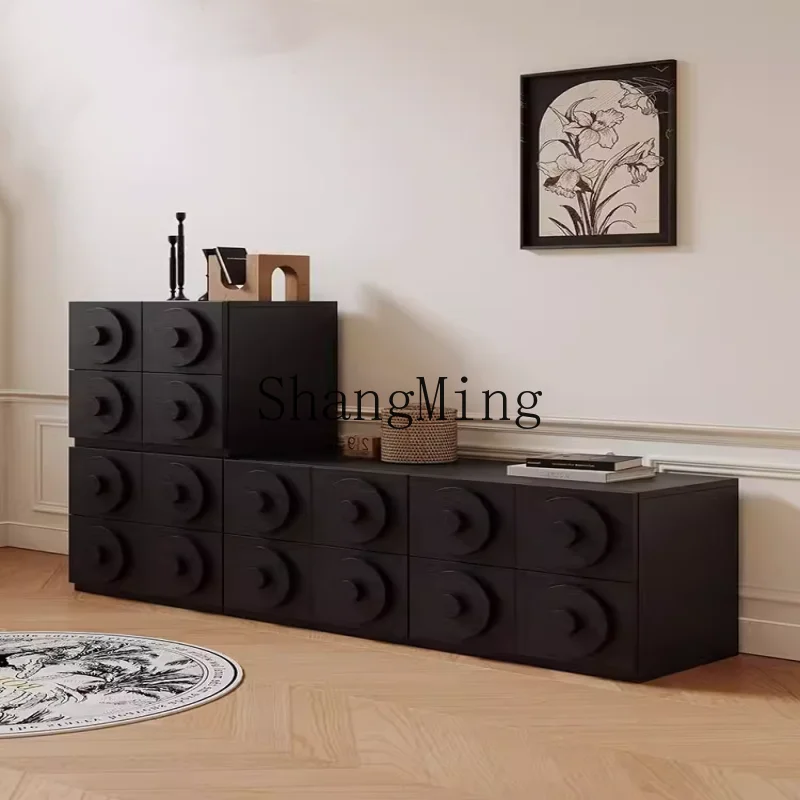 

CL storage chest cabinet household combination TV cabinet multi-functional living room retro side cabinet