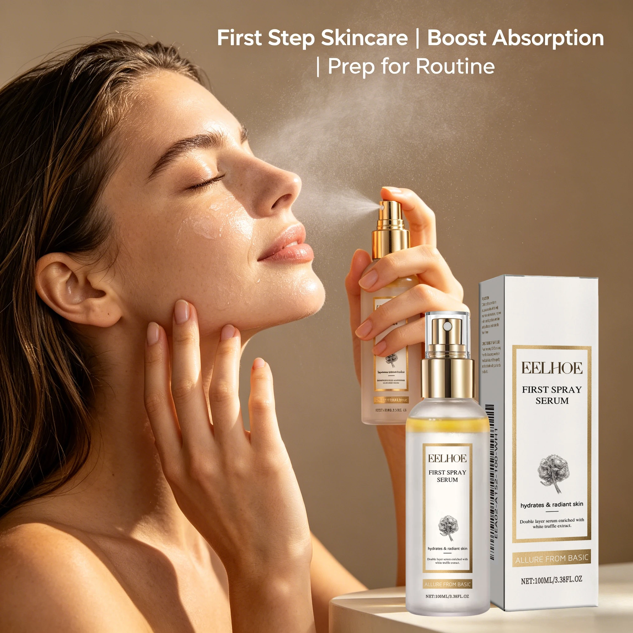 Bruma Facial Premium con Trufa Blanca, Esencia Hidratante, Cuidado Diario para una Piel Radiante, Control de Grasa, Suero Facial Iluminador