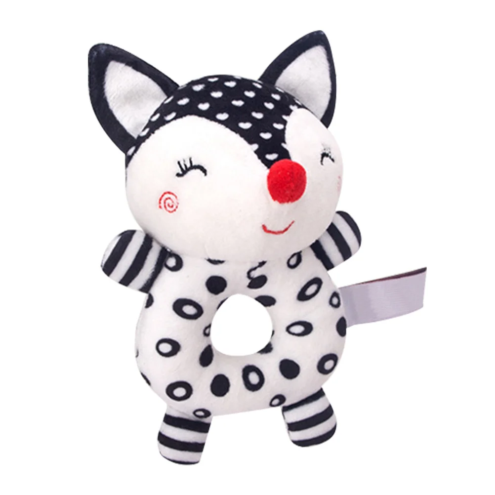 جرس خشخيشة على شكل حيوانات للأطفال، جرس هزاز يدوي للتعليم المبكر، تصميم كرتوني للتدريب البصري، سطح ناعم، آمن ومتين