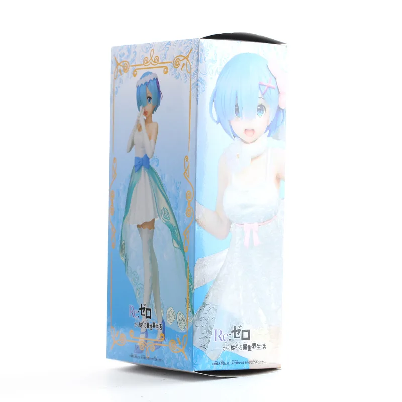 Anime Rem Figure Wedding Dress Crystal Dress Dress Up Figure Re:Zero kara Hajimeru Isekai Seikatsu Model Toy Action Figure