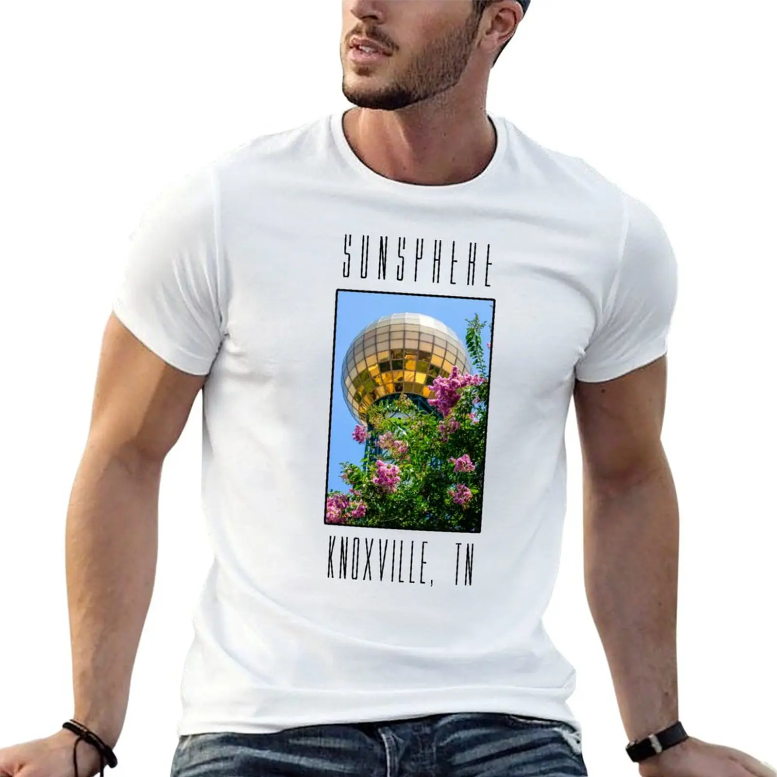 Camiseta Sunsphere de Knoxville, TN, camisetas para hombre, camiseta de algodón, camisetas informales estampadas para hombre, camiseta