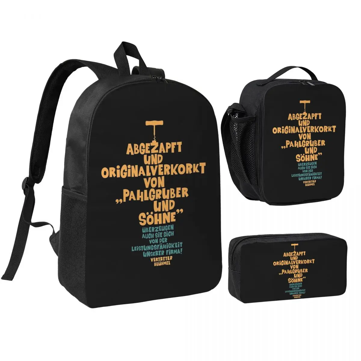 

Tapped And Originally Corked - Loriot - Die Nudel Backpack BookBag School Bag Shoulder Bags 3ps Insulated Lunch Bag Pencil Case