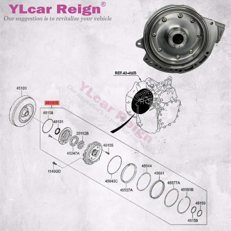 A6MF1 A6MF2 Automatic Transmission Gearbox Bearing Bushing style Oil Pump 46100-3B660 461003B660 For Hyundai Kia Car Accessories