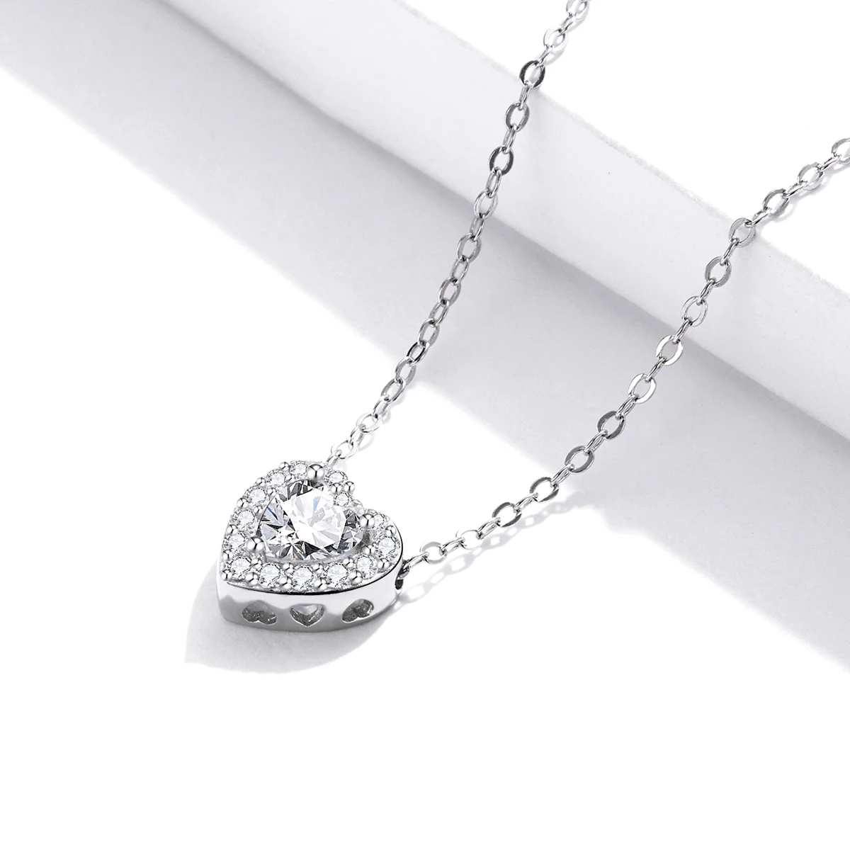 Women Zircon Heart Necklace 925 SCN455 2021 Hot Sales Fashion 925 Sterling Silver Trendy Pendant Necklaces Link Chain JY-GEMS