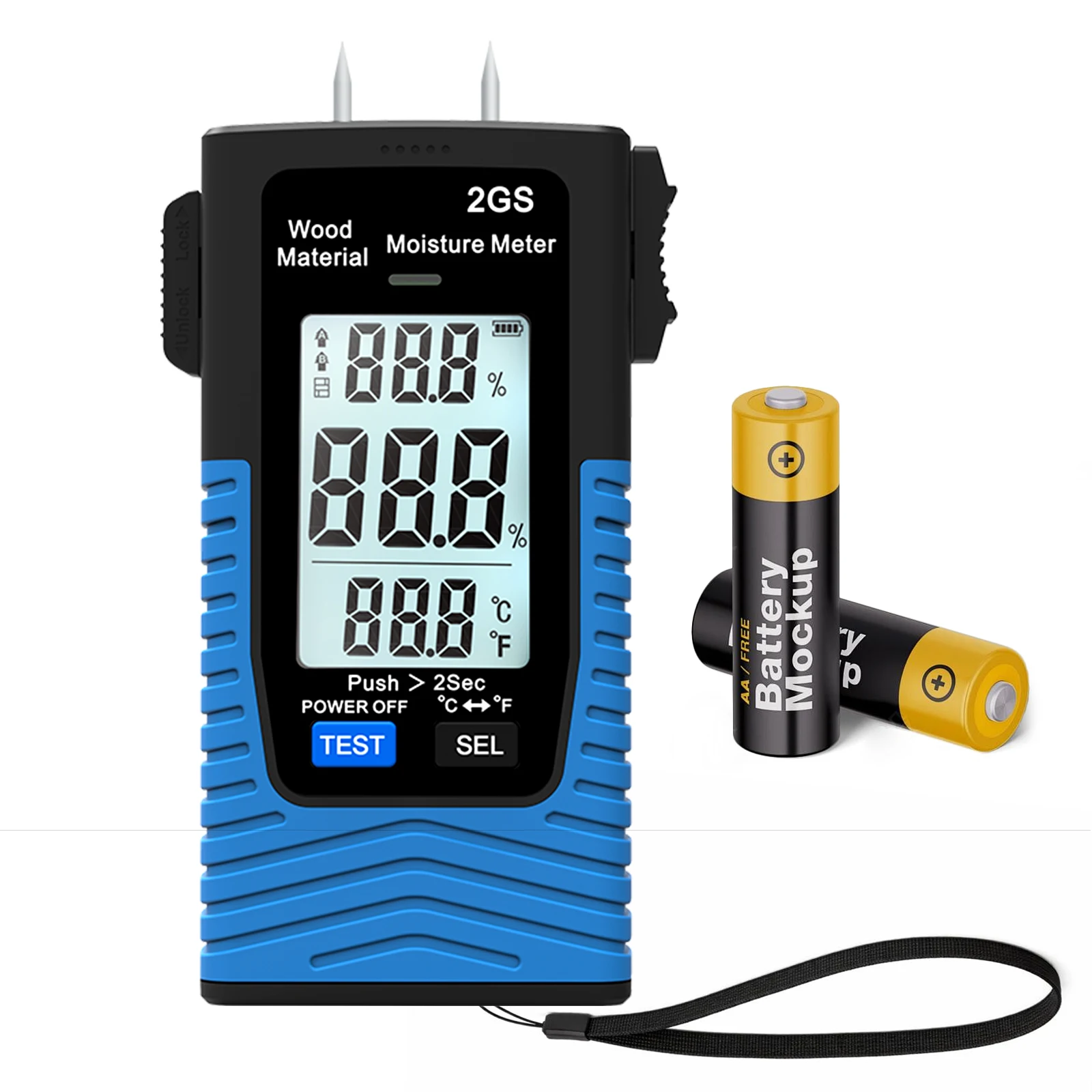 

HP-2GS Wood Moisture Meter for Firewood, Fast Moisture Meter, Suitable for Building Materials, Wood Moisture Meter