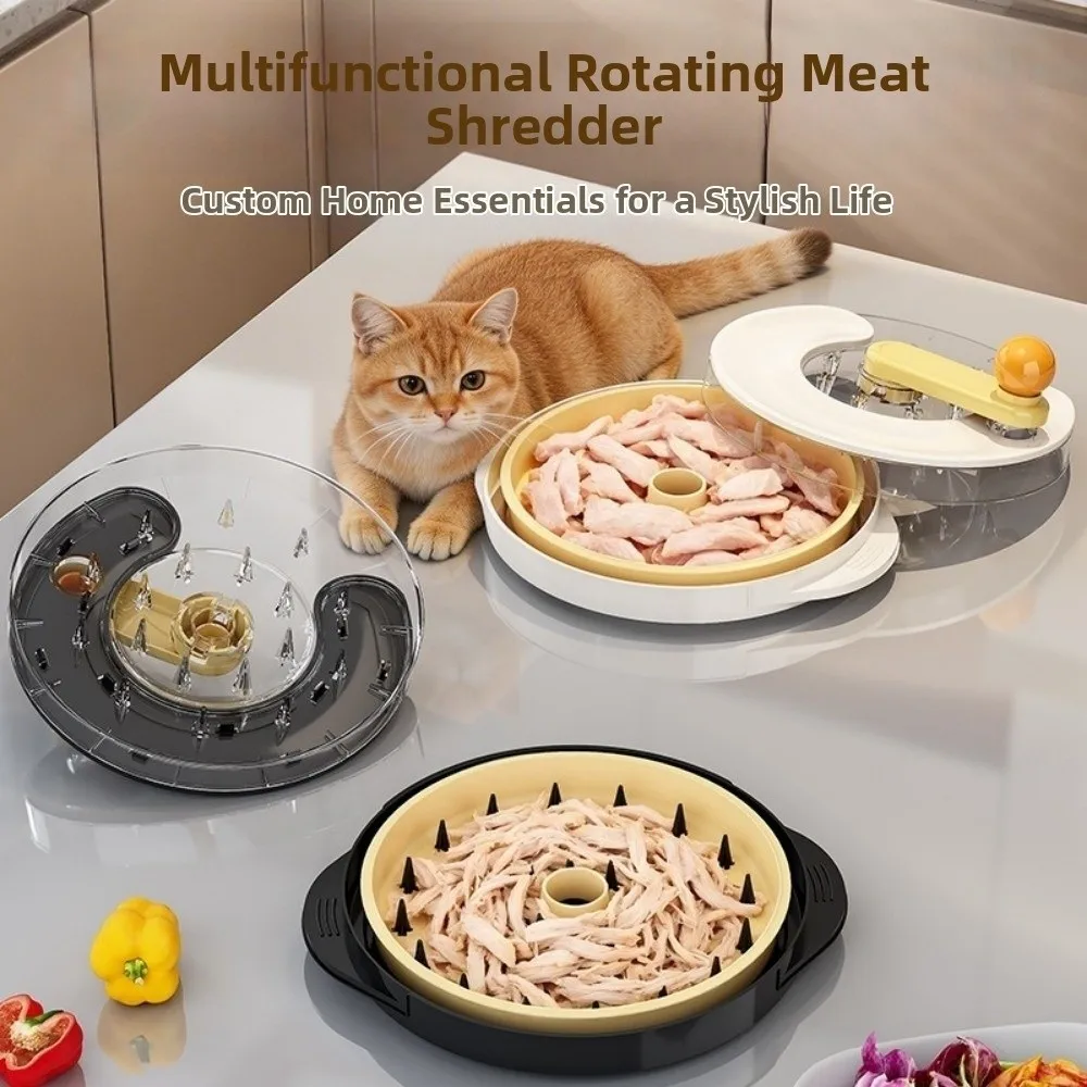 Multifunctional Chicken Shredder Quick Operation Round Shape Hand Crank Shredder Long-Lasting Easy to Use Rotating Shredder