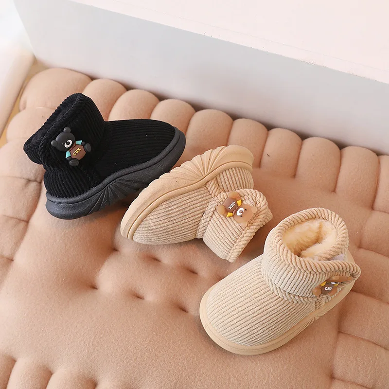 Children Winter Boots Thicken Plush Warm Girls Boots Fashion Thick Sole Non-slip Snow Boots Outdoor Boys Cotton Shoes Ботинки