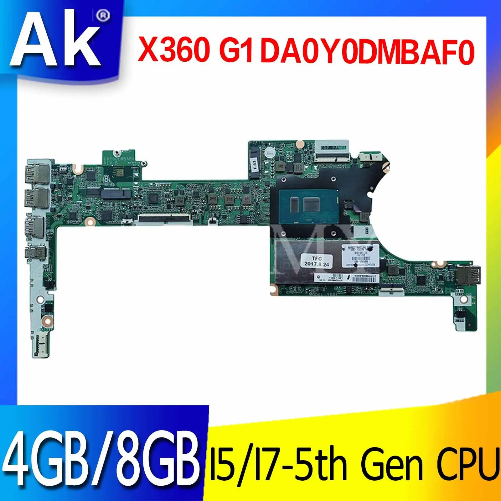 

For HP X360 G1 13-4003DX Laptop Motherboard Mainboard I5 I7 5th Gen CPU 4GB 8GB RAM DA0Y0DMBAF0 100% Full Tested Work