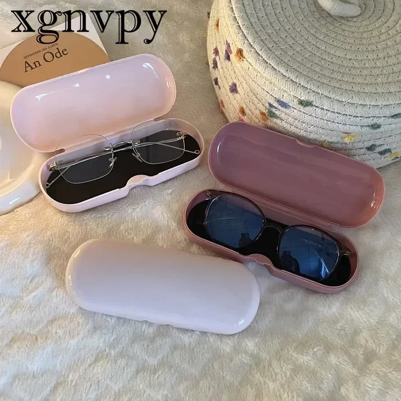 xgnvpy Ins Cream Simple Frame Glasses Case Portable Mini Fresh Student Myopia Spectacles Holder Sunglasses Cover