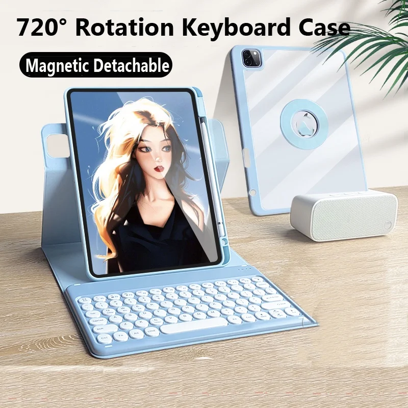

Magnetic Keyboard for Xiaomi Redmi Pad 2 11 Inch 2025 Folio Stand 360° Rotation Keyboard Case for Mi Pad 2 11‘’ with Pen Holder