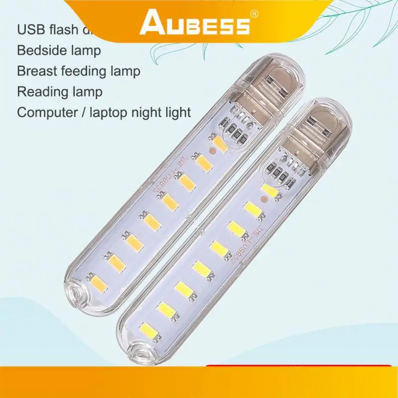 

Table Lamp Eye Protection Mini Portable 8leds For Power Bank Pc Reading Book Lamp Night Lights 5v Lamp Led Book Light