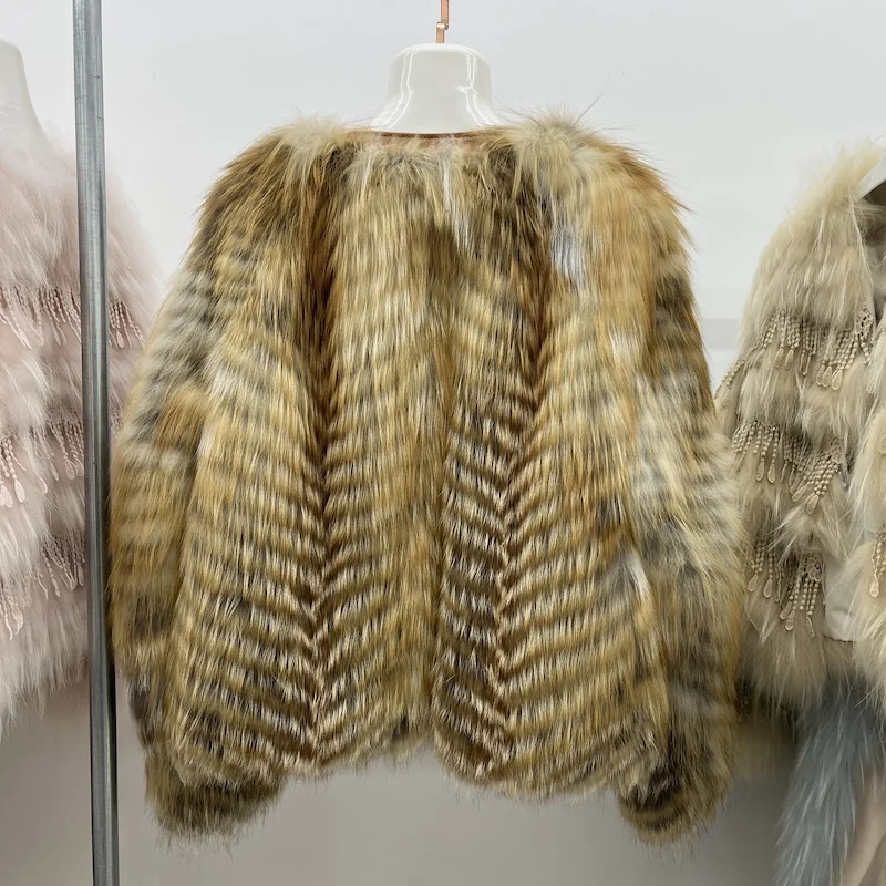 الشتاء النساء الطبيعية الحقيقية الثعلب الأحمر الفراء قطاع خياطة Toghter مع جلد طبيعي أسفل السترات الإناث الفاخرة سميكة الدافئة ملابس خارجية