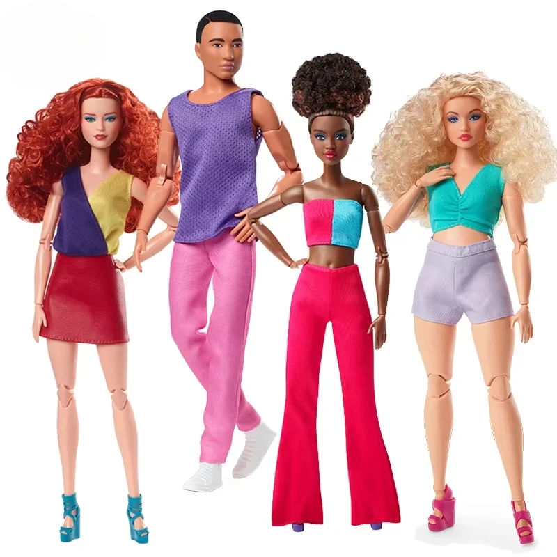Original Barbie firma parece Ken muñecas Color contraste ropa movilidad conjunta niñas princesa juguetes para niñas marea regalo de moda