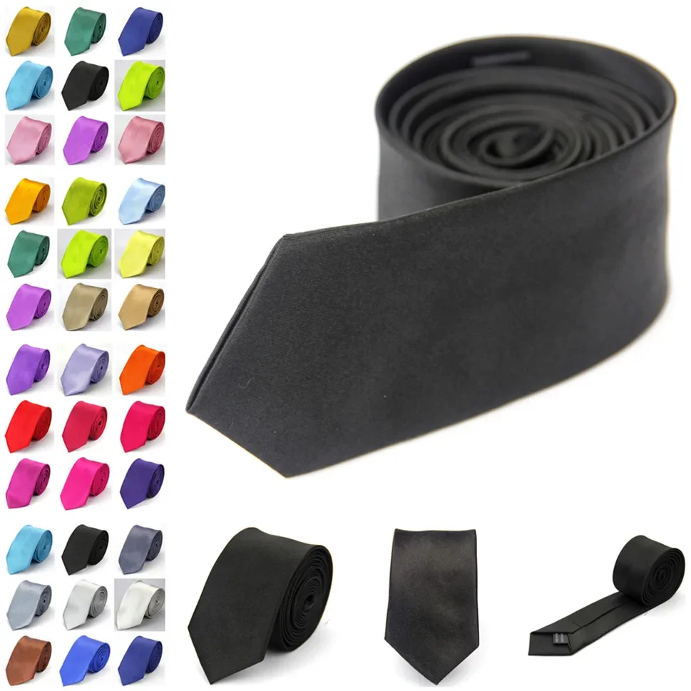 Corbatas ajustadas para hombre y mujer, accesorios de boda, 5cm/2 pulgadas, negro, azul, rojo, rosa, blanco, Morado, calavera de Piano