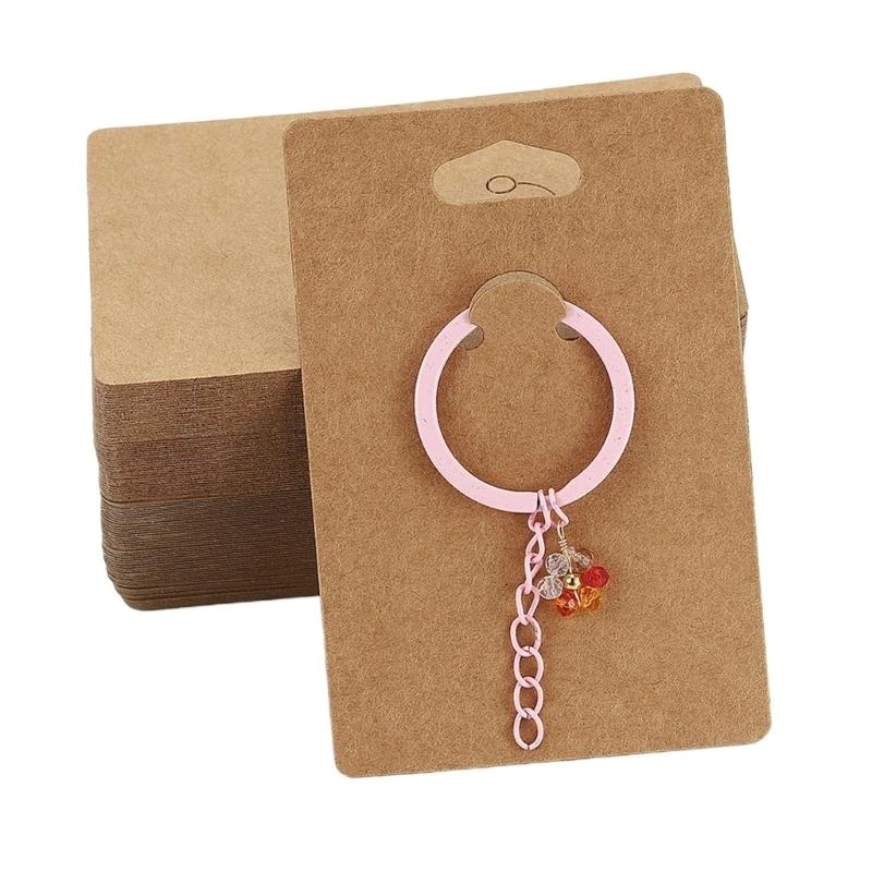 50Pieces Keychain Card Holder for Display Keyring Card Jewelry Packaging Supply