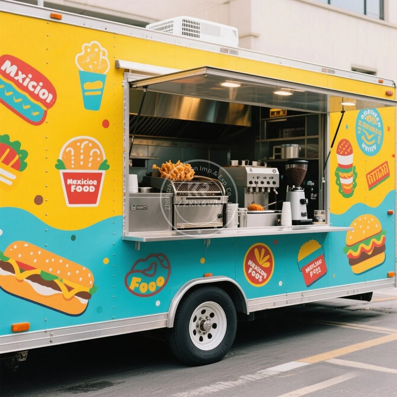 

2025 High Quality Mobile Concession Food Trailer Ice Cream BBQ Snack Vending Full Kitchen Food Cart for Event Wedding