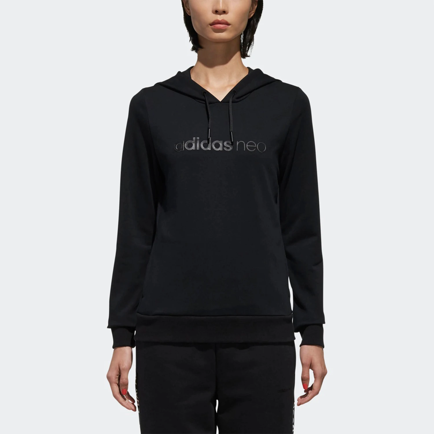 Adidas Authentic NEO Women's Sports Casual Knitted Hooded Pullover Hoodie DU2369