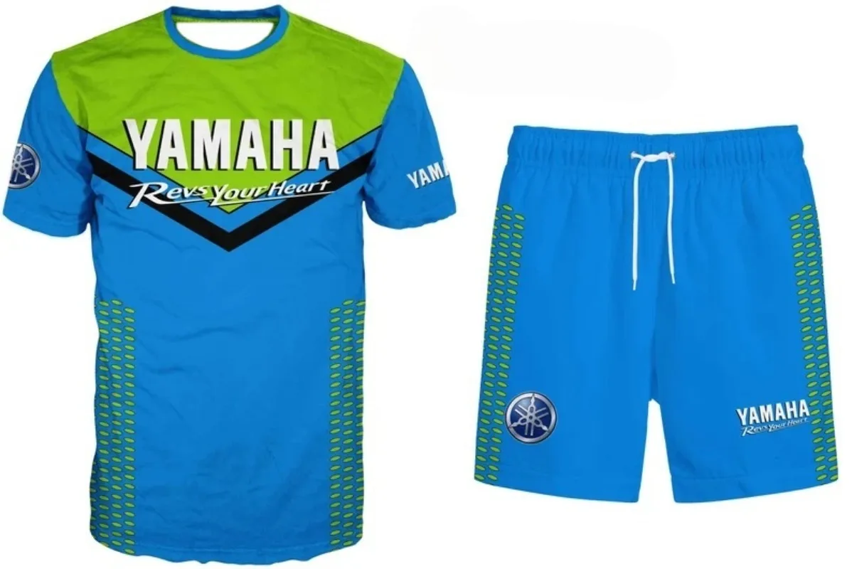 

Летний хит продаж: комплект Yamaha (синий, с коротким рукавом и шортами) для 2026 года, модная повседневная спортивная одежда для мотоциклистов (мужская и женская)