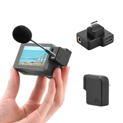 For DJI Osmo Action New Microphone 3.5mm USB-C Adapter Audio External 3.5mm Mic Mount For TRS Plug Osmo Action Accessories
