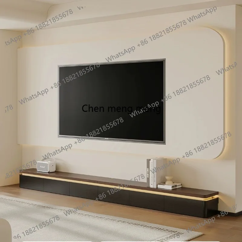 Floor-to-ceiling TV cabinet Chinese antique living room home new small apartment retro simple customizable TV cabinet