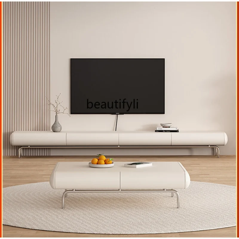 

Coffee Table TV Stand Combination Modern Minimalist Living Room Solid Wood Floor Cabinet Wall Cabinet