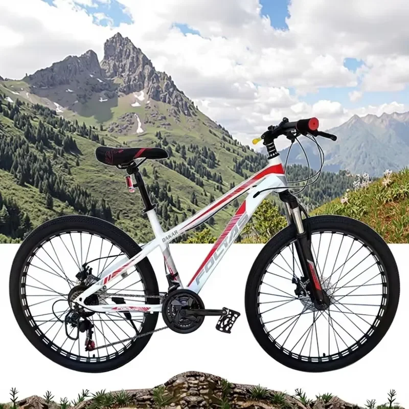 Wholesale 26-inch tall adult mountain bike 24-inch unisex 21-speed disc brake steel snow bike