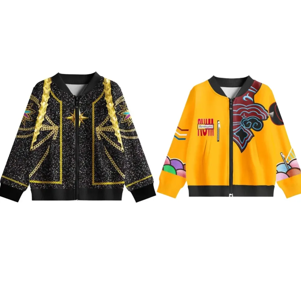 

Kpop Rumi Cosplay Jacket Stage Black Gold 3D Print Zipper Coat Zoey Costume Halloween Hoodie Sports School Uniforms Outwear
