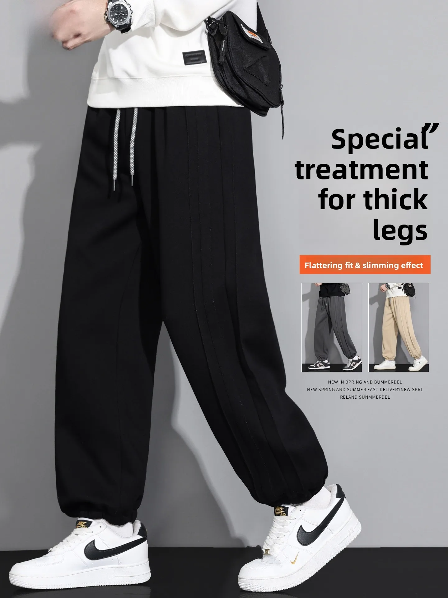 

Свободные повседневные брюки для мужчин на весну-осень, большие размеры, для подростков, с завышенной талией, мешковатые спортивные штаны-харланы из полиэстера и хлопка