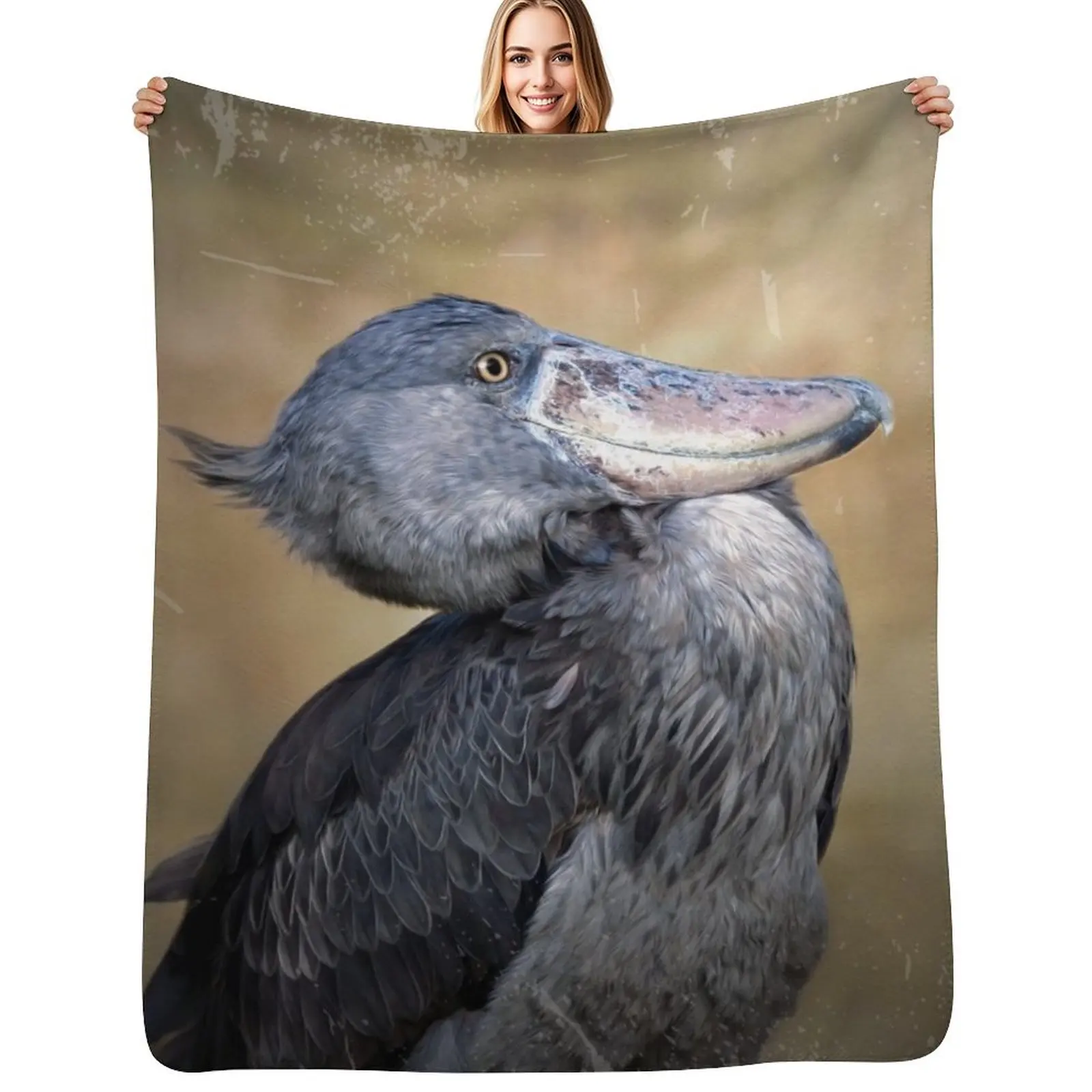 Shoebill Stork Throw Blanket Stylish Decor Blanket Gift for Friends Roommate