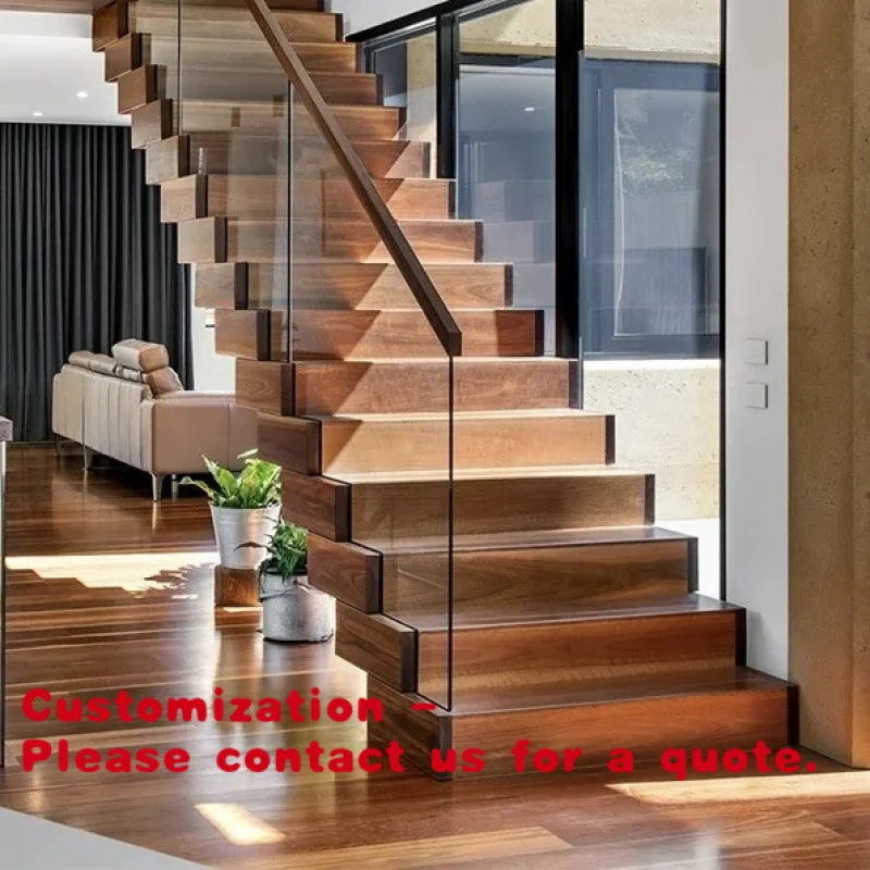 custom.Industrial Modern Tiny Home Outdoor Stairs with Galvanised Travertine Floating Metal LED Lighting Durable Design