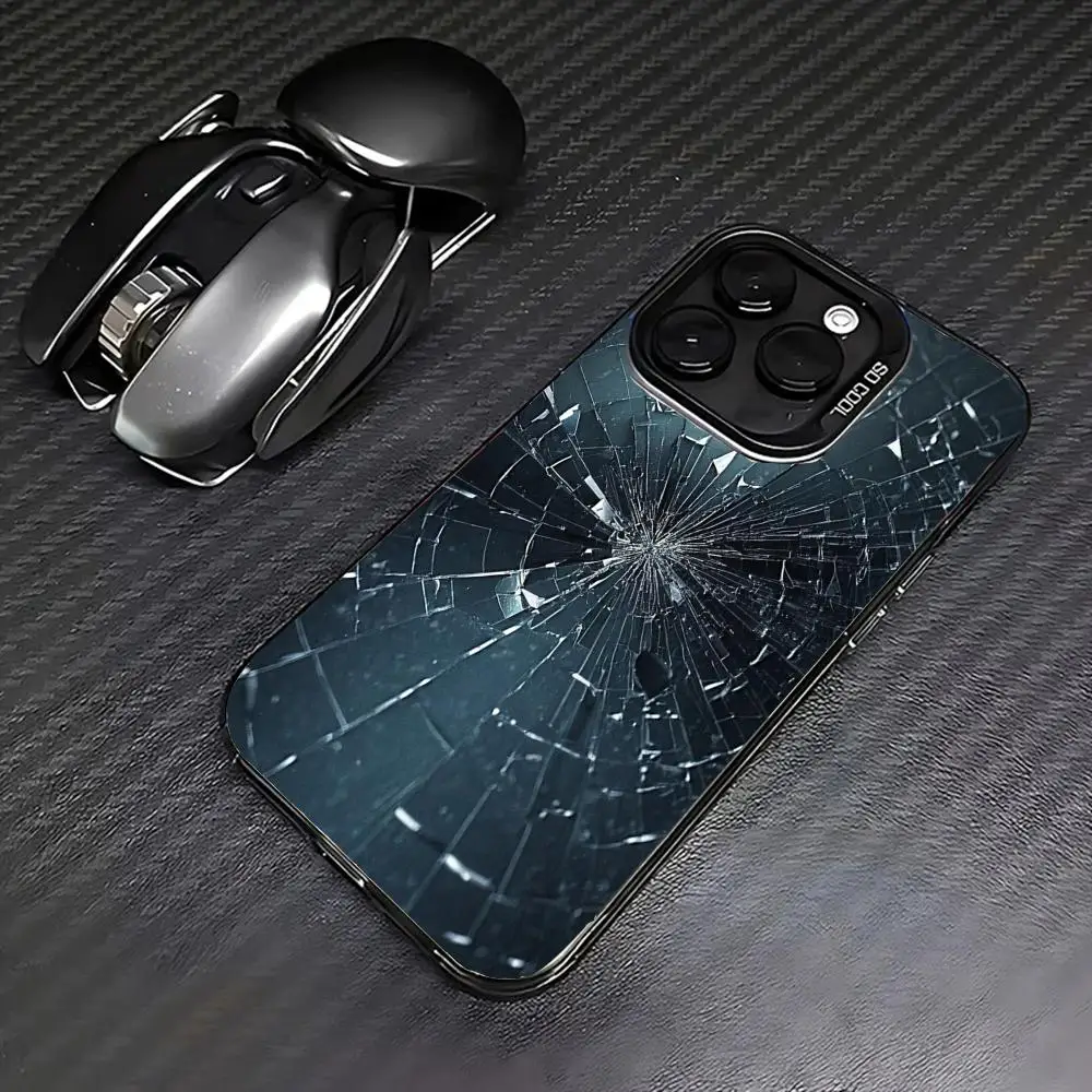

Glass crack pattern Phone Case case for iPhone17 16 15 14 13 12 11 Pro/ Max/Plus shock-proof rear cover anti-fingerprint