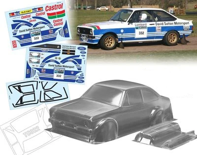 1/10 Escort MK2 RC PC Rally body shell 190mm width Transparent drift body shell with Lamp mirror for 1/10 hsp hpi Tamiya