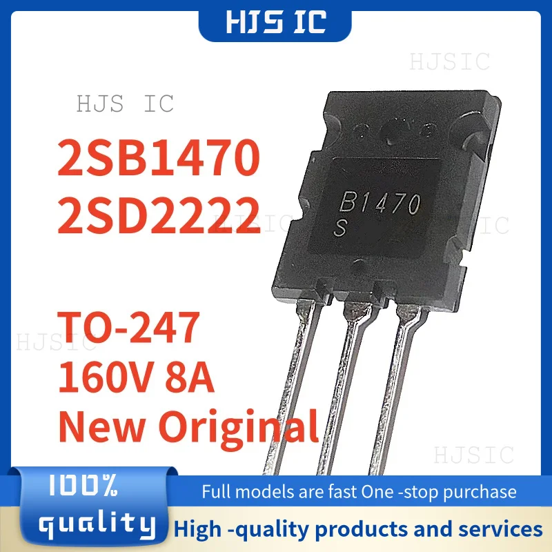 1pairs/1pcs New Original 2SB1470 2SD2222 B1470 D2222 (2SB1470+2SD2222) TO-264 160V 8A Matching transistor for power amplifier