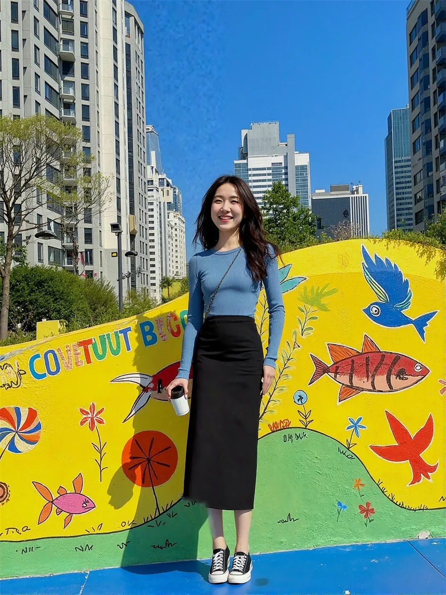 Saias femininas ajuste regular preto especial longo maxi saia feminina roupa diária solta conforto tecido adequado textura estiramento suave