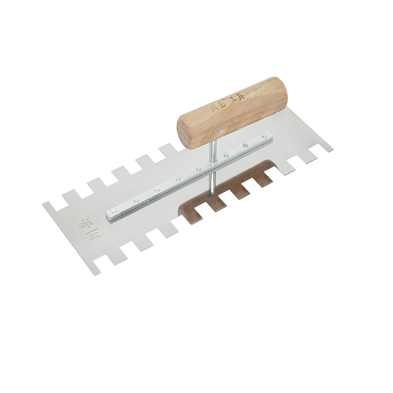 Aço inoxidável estuque espátula para decoração, telha Trowels, dentes, concreto serrilhado, ferramentas de construção, espátula, 15*19mm