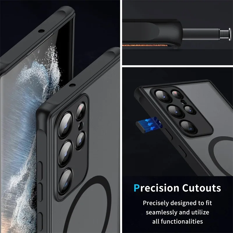 S26 S25 Ultra Plus Hülle Matt Magnetische Handyhülle für Samsung Galaxy S26 S25 S24 S23 Ultra Plus S26Ultra Kabellose Ladehülle – Detail 3