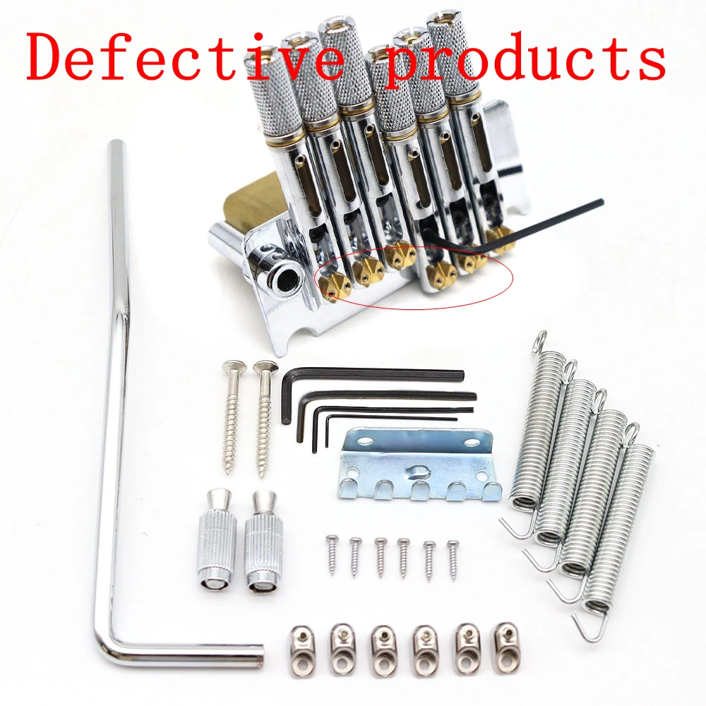 

1Set Headless Guitar Bridge Tremolo System 6 String with Tailpiece for Electric Guitar Accessory Sliver Defective Product