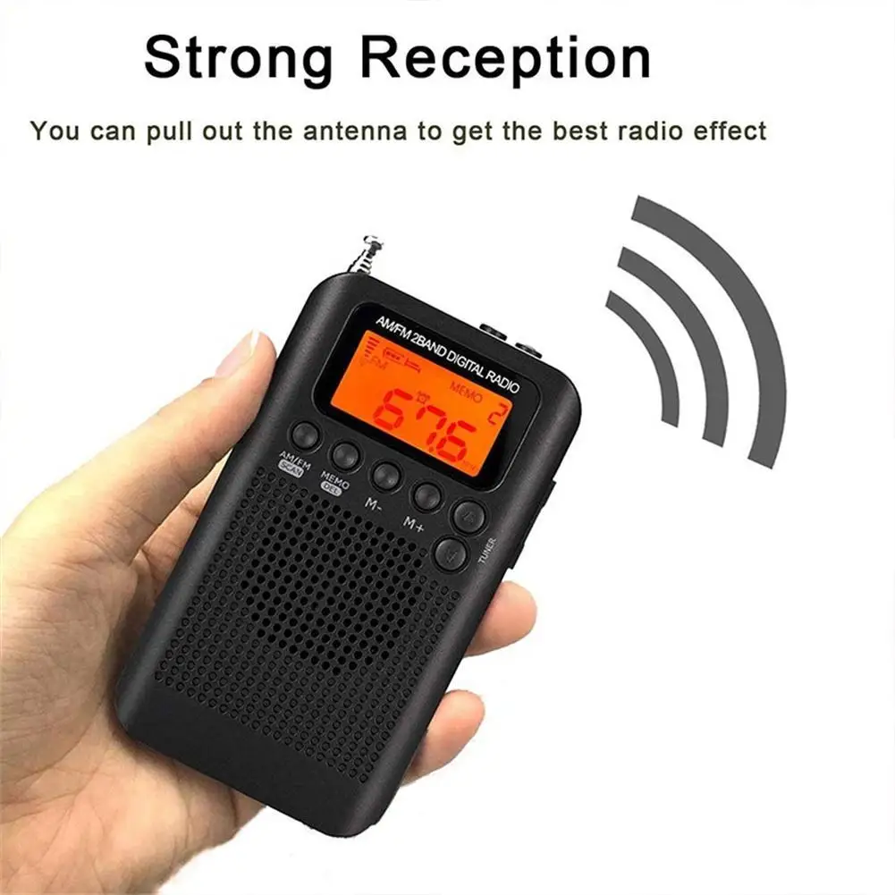 New Pocket Am Fm Radio LCD Digital Radio-frequency Display Rechargeable Mini Stereo Radio with Driver Speaker