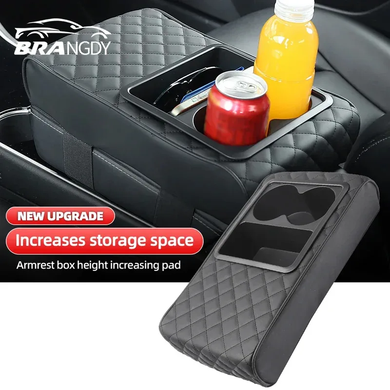 Auto Center Console Armrest Pillow Arm Rest Cover Memory Foam Car Armrest Cushion Cup Holde Car Interior Accessories Universal image 2